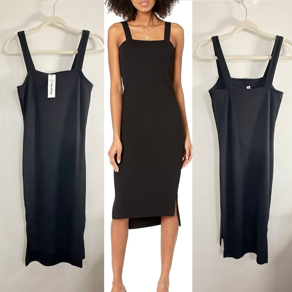 The Drop Ribbed Knit MIDI Dress